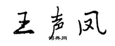 曾慶福王聲鳳行書個性簽名怎么寫