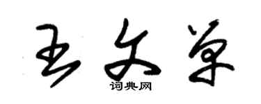 朱錫榮王文單草書個性簽名怎么寫