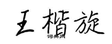 王正良王楷旋行書個性簽名怎么寫