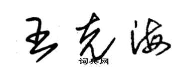 朱錫榮王克海草書個性簽名怎么寫