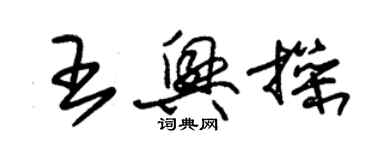 朱錫榮王興操草書個性簽名怎么寫