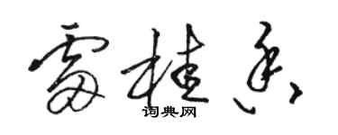 駱恆光雷桂香草書個性簽名怎么寫