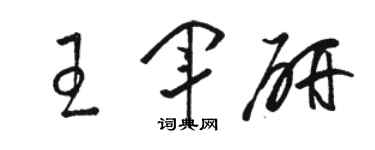 駱恆光王軍研草書個性簽名怎么寫