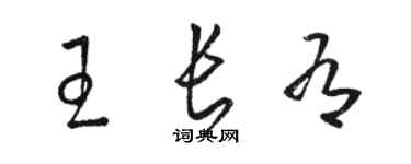 駱恆光王長有草書個性簽名怎么寫