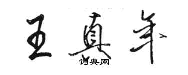 駱恆光王真年行書個性簽名怎么寫