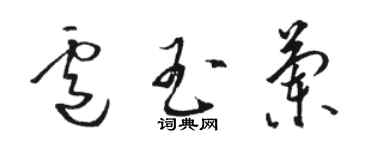 駱恆光盧玉蘭草書個性簽名怎么寫