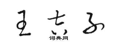 駱恆光王吉子草書個性簽名怎么寫