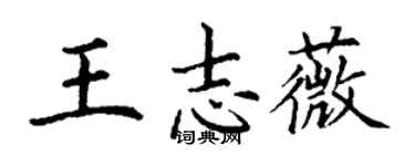 丁謙王志薇楷書個性簽名怎么寫