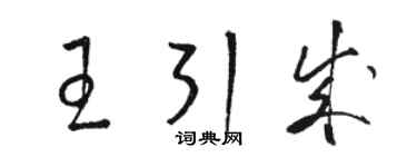 駱恆光王引成草書個性簽名怎么寫