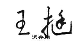 駱恆光王挺草書個性簽名怎么寫