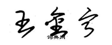 朱錫榮王金寧草書個性簽名怎么寫