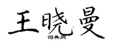 丁謙王曉曼楷書個性簽名怎么寫