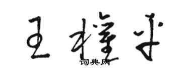 駱恆光王權平草書個性簽名怎么寫