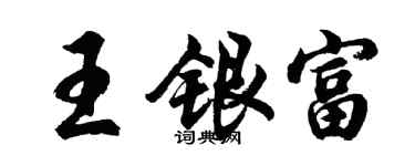 胡問遂王銀富行書個性簽名怎么寫