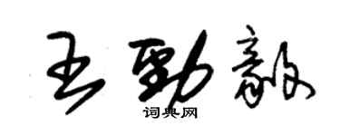 朱錫榮王勁毅草書個性簽名怎么寫