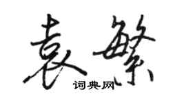 駱恆光袁繁行書個性簽名怎么寫