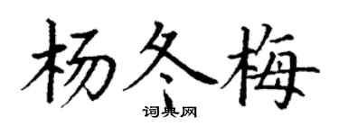 丁謙楊冬梅楷書個性簽名怎么寫