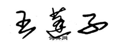 朱錫榮王蓬子草書個性簽名怎么寫