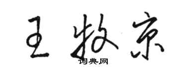 駱恆光王牧京草書個性簽名怎么寫