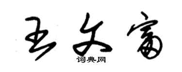 朱錫榮王文富草書個性簽名怎么寫