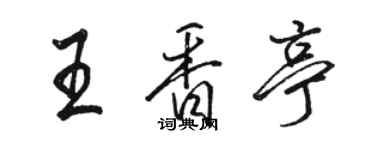 駱恆光王香亭行書個性簽名怎么寫