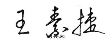 駱恆光王素捷草書個性簽名怎么寫