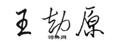 駱恆光王劫原行書個性簽名怎么寫