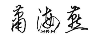 駱恆光蕭海燕草書個性簽名怎么寫