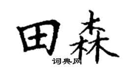 丁謙田森楷書個性簽名怎么寫