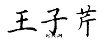 丁謙王子芹楷書個性簽名怎么寫