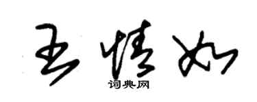 朱錫榮王情如草書個性簽名怎么寫