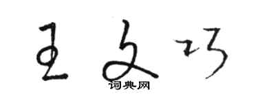 駱恆光王文巧草書個性簽名怎么寫