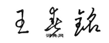 駱恆光王春銘草書個性簽名怎么寫