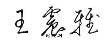 駱恆光王震雅草書個性簽名怎么寫