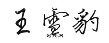 駱恆光王雪豹行書個性簽名怎么寫