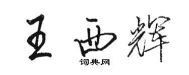 駱恆光王西輝行書個性簽名怎么寫