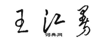 駱恆光王江曼草書個性簽名怎么寫