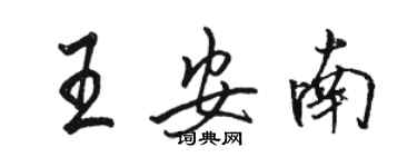 駱恆光王安南行書個性簽名怎么寫