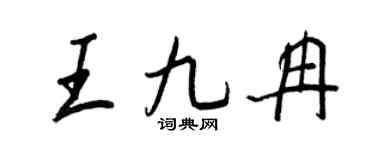 王正良王九冉行書個性簽名怎么寫