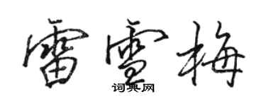 駱恆光雷雪梅行書個性簽名怎么寫