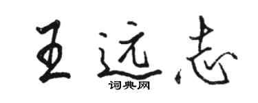 駱恆光王遠志行書個性簽名怎么寫