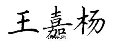 丁謙王嘉楊楷書個性簽名怎么寫