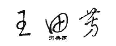 駱恆光王田芳草書個性簽名怎么寫