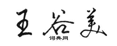 駱恆光王谷美行書個性簽名怎么寫