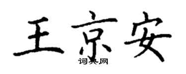 丁謙王京安楷書個性簽名怎么寫