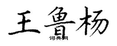 丁謙王魯楊楷書個性簽名怎么寫