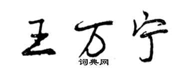 曾慶福王萬寧行書個性簽名怎么寫