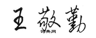 駱恆光王敬勤行書個性簽名怎么寫