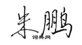 駱恆光朱鵬行書個性簽名怎么寫