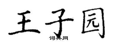 丁謙王子園楷書個性簽名怎么寫
